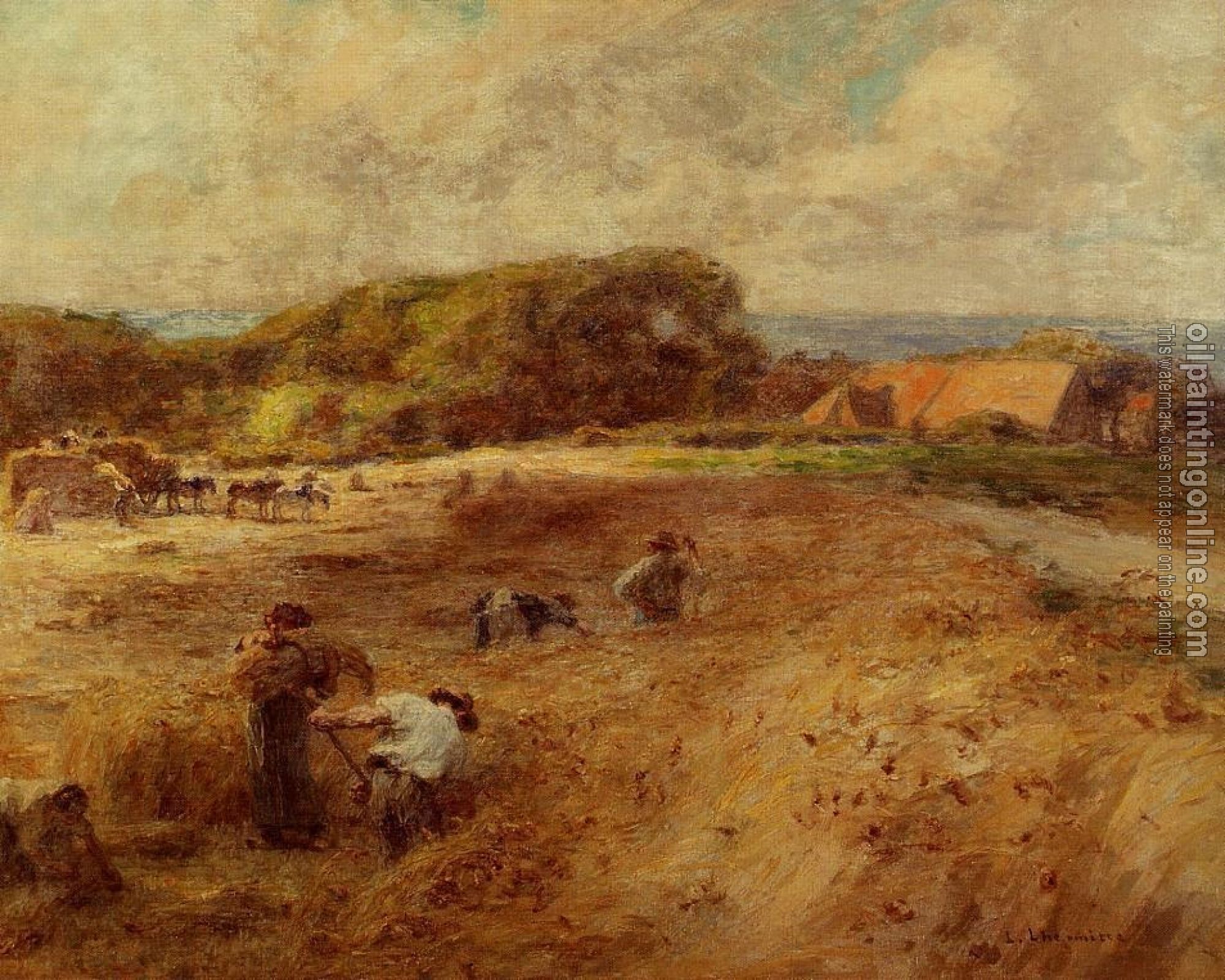Lhermitte, Leon Augustin - Harvesters near the Farm of Sambre